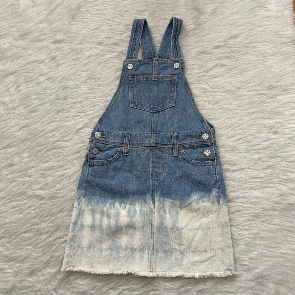 Old Navy Raw Hem Distressed Ombré Skirtall Girl's Small 6-7 Blue Sleeveless